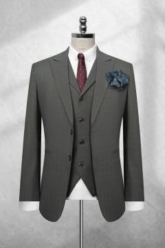 Bộ Suit Xanh Rêu Đậm Kẻ Caro Mờ Modern Fit TGS394